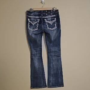 Miss Me Embellished Dark Wash Boot Cut Denim Jeans Size 27